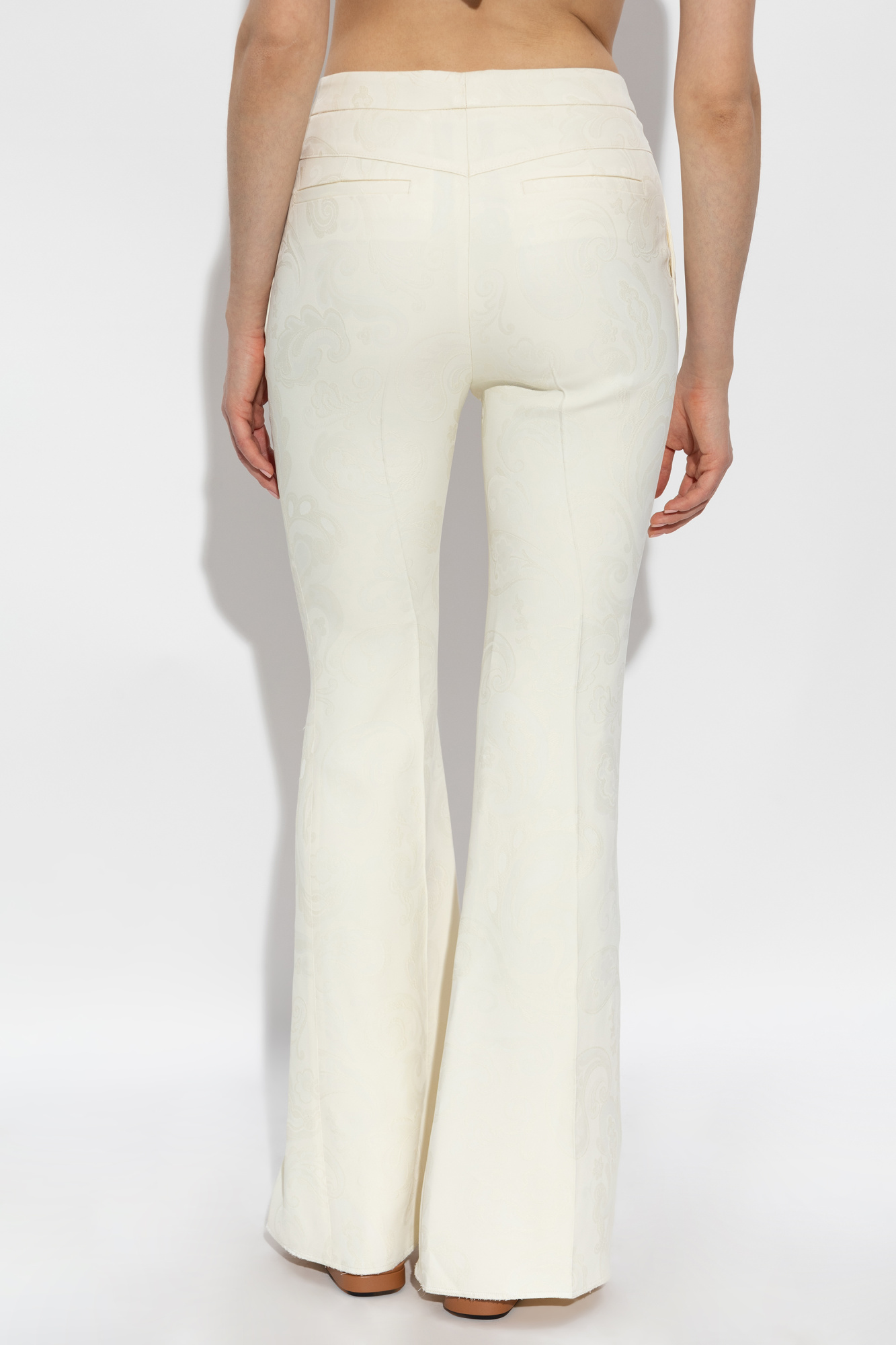 パンツ ETRO FLARED TROUSERS IN IVORY VISCOSE Flared trousers in ivory viscose – Lord & Taylor